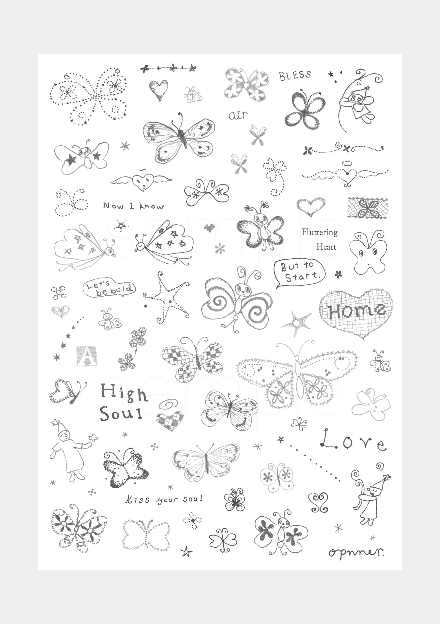 Tattoo Sticker: Fluttering Heart (Beam)