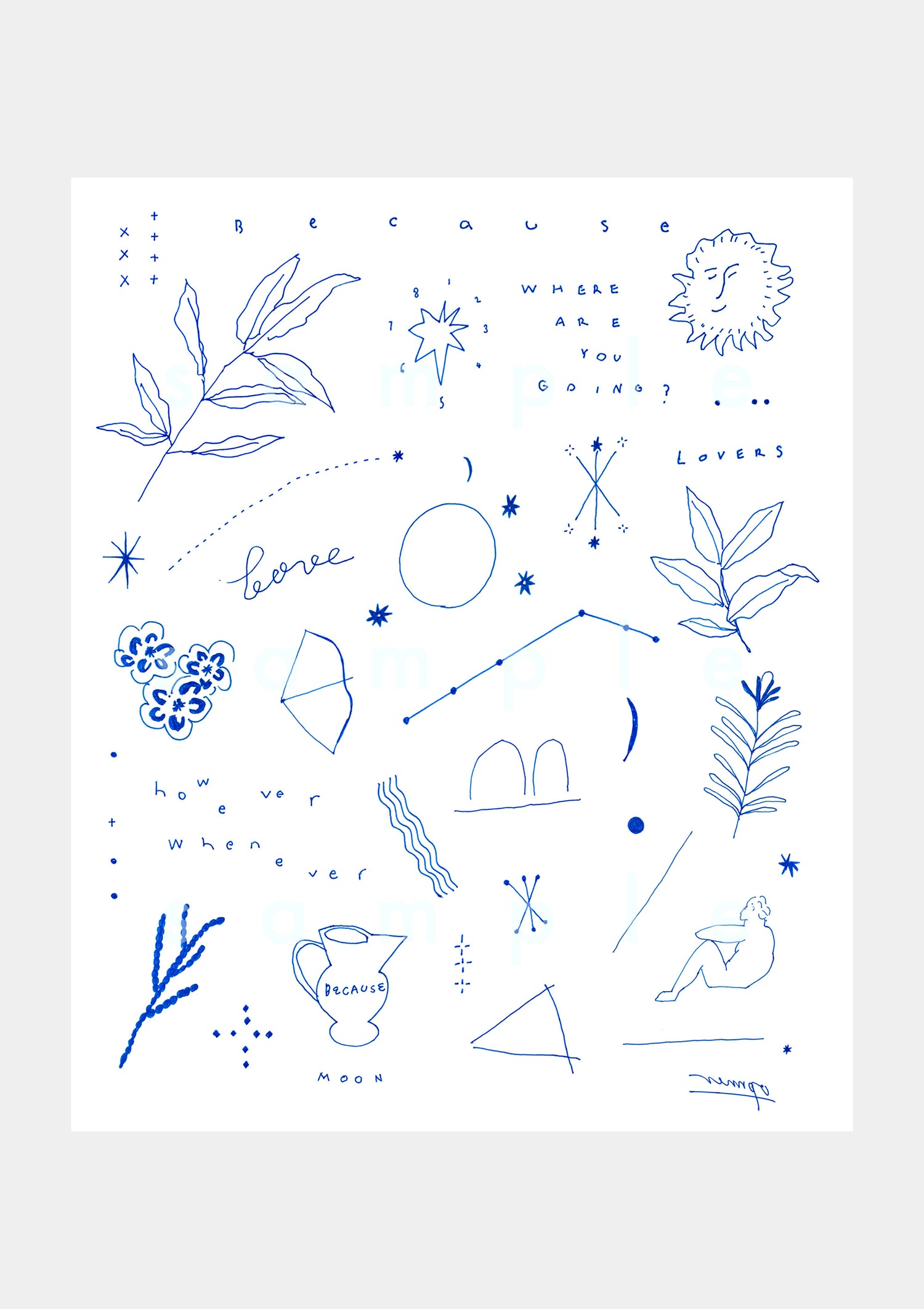 Tattoo Sticker: indigo up