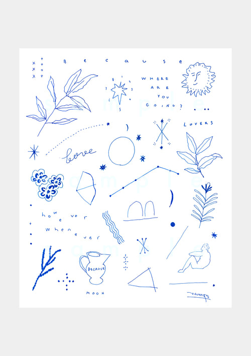 Tattoo Sticker: indigo up