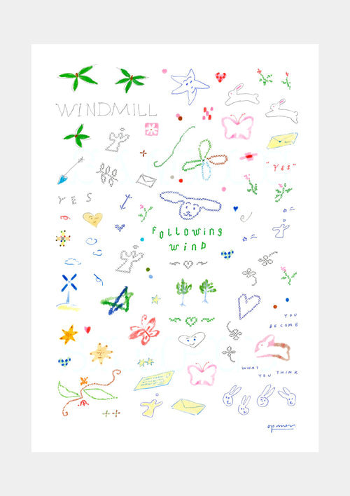 Tattoo Sticker: windmill