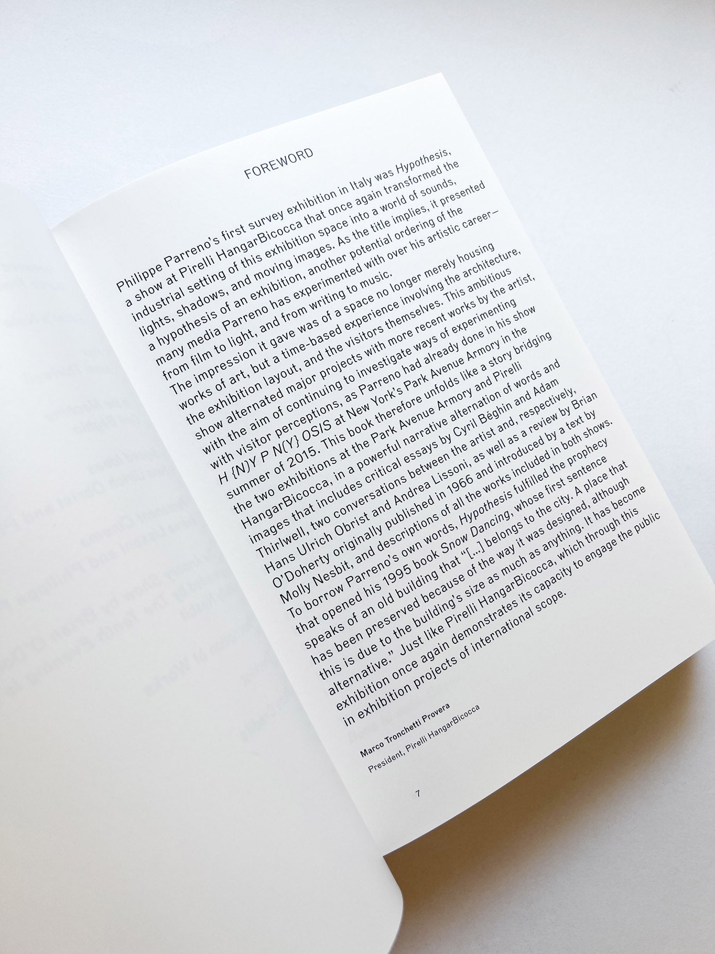 (H {N)Y P N(Y} OSIS  HYPOTHESIS / Philippe Parreno