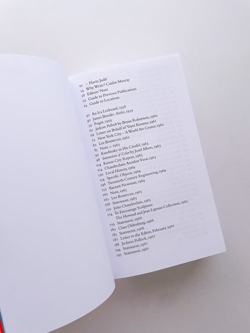 DONALD JUDD WRITINGS / Donald Judd