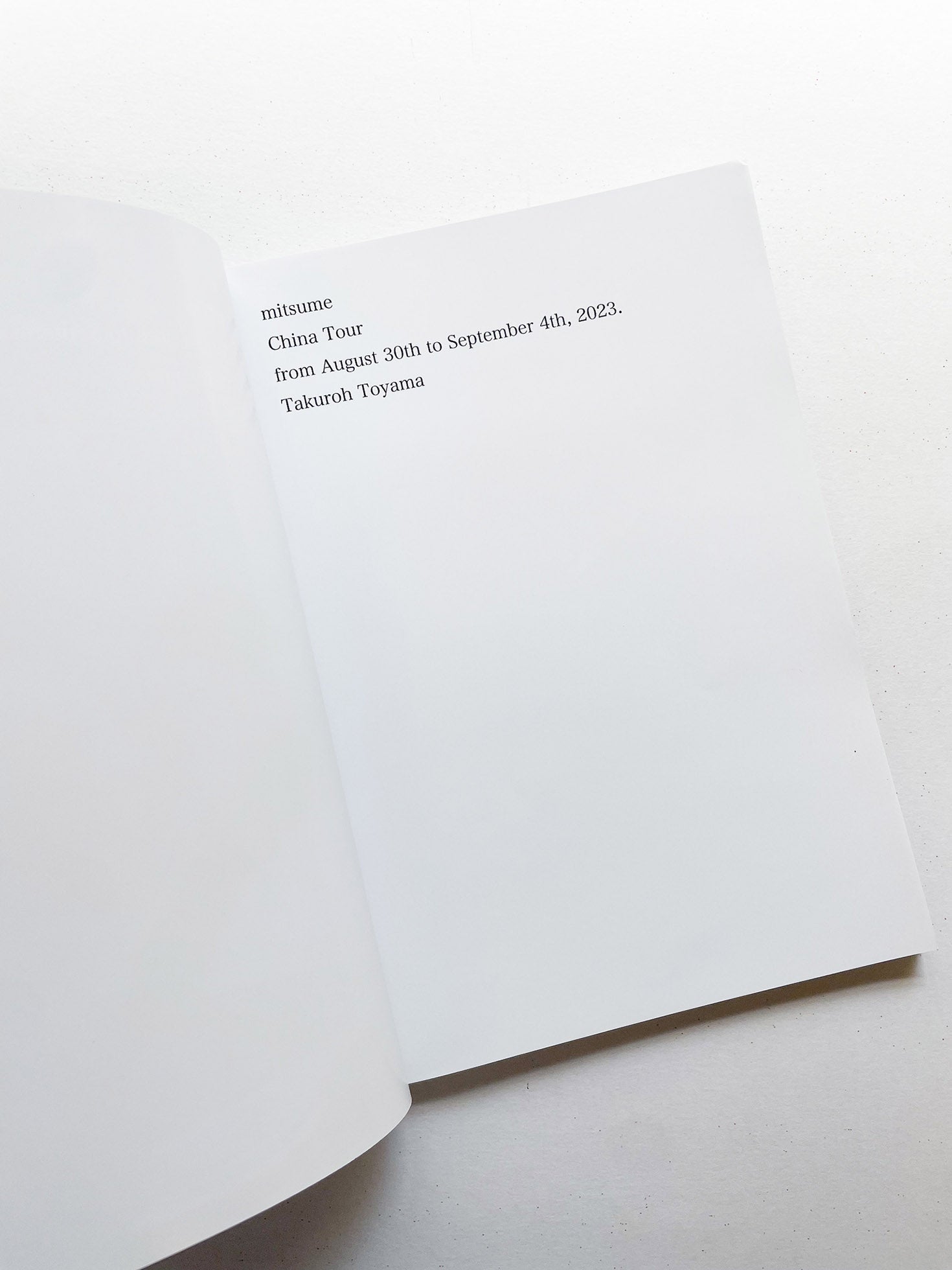 mitsume China TOUR from August 30th to September 4th, 2023. / Takuroh Toyama