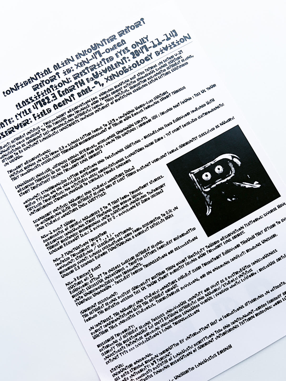 ALIEN SPEECH / TYPE SPECIMEN / Zin Nagao