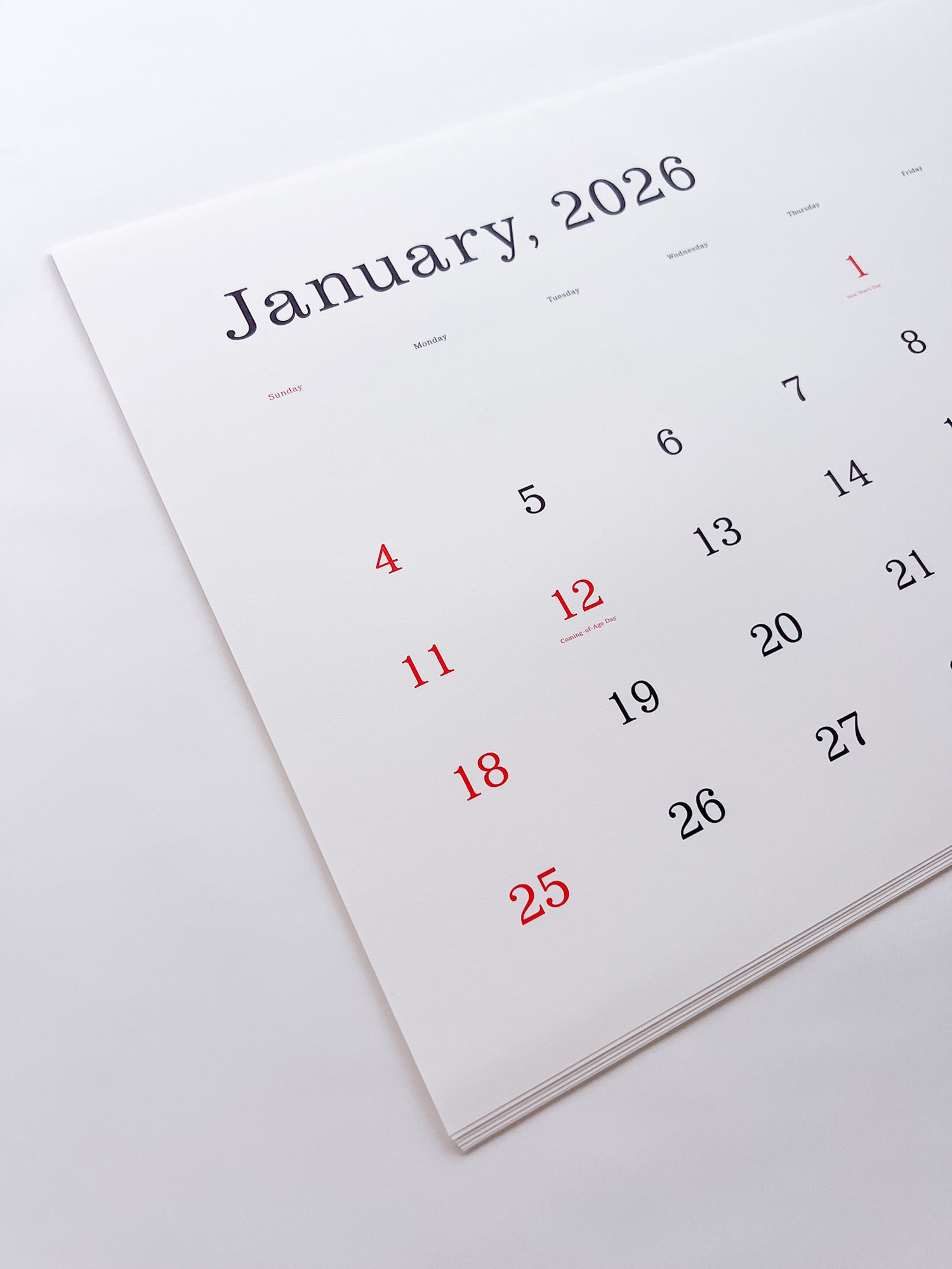 KASAI Kaoru Calendar 2026