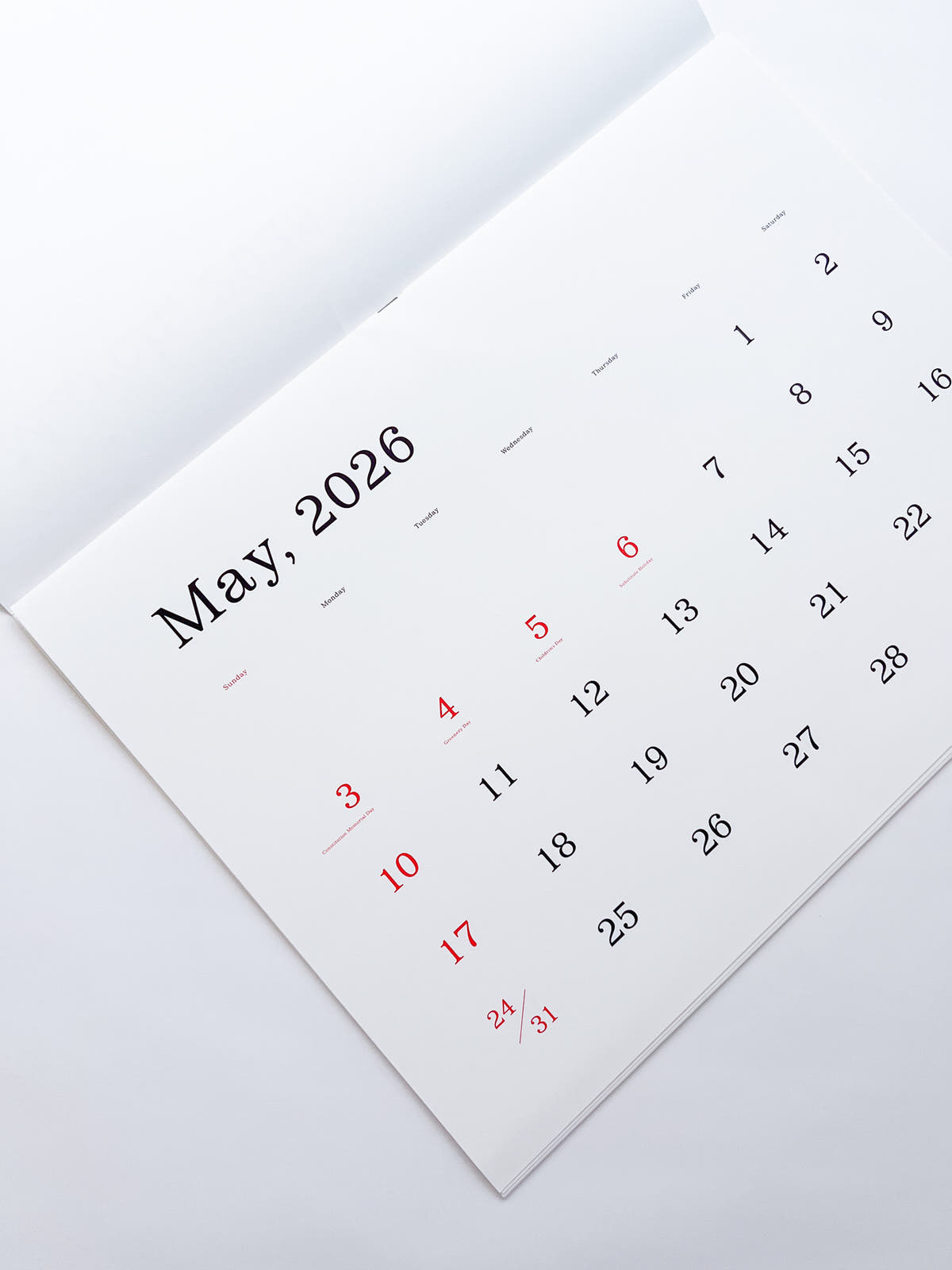 KASAI Kaoru Calendar 2026