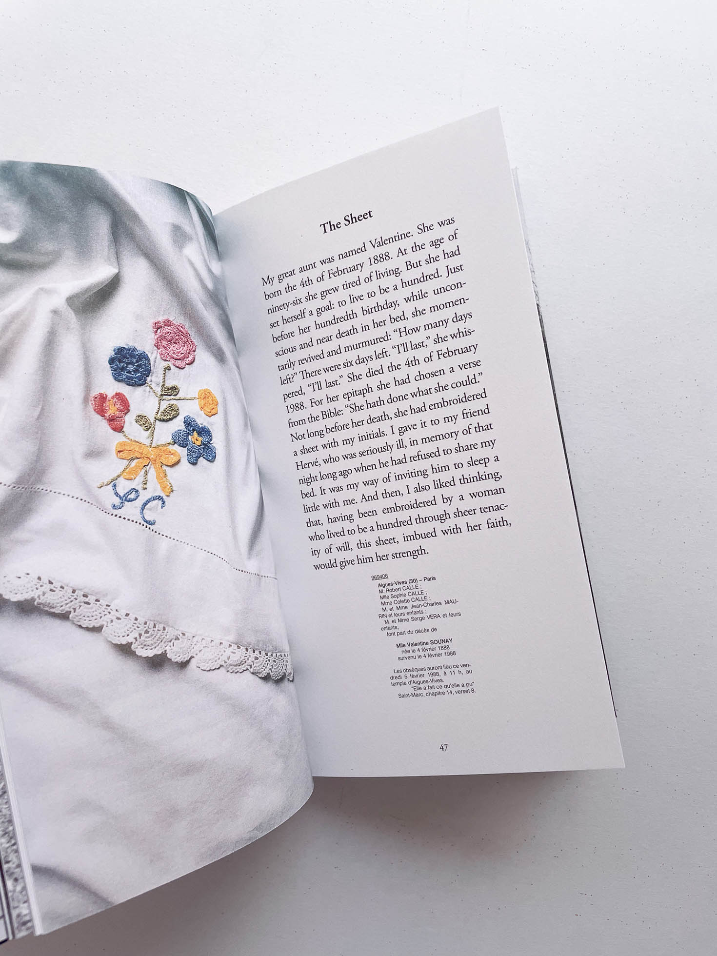 TRUE STORIES / Sophie Calle