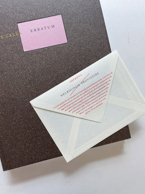 Erratum / Sophie Calle