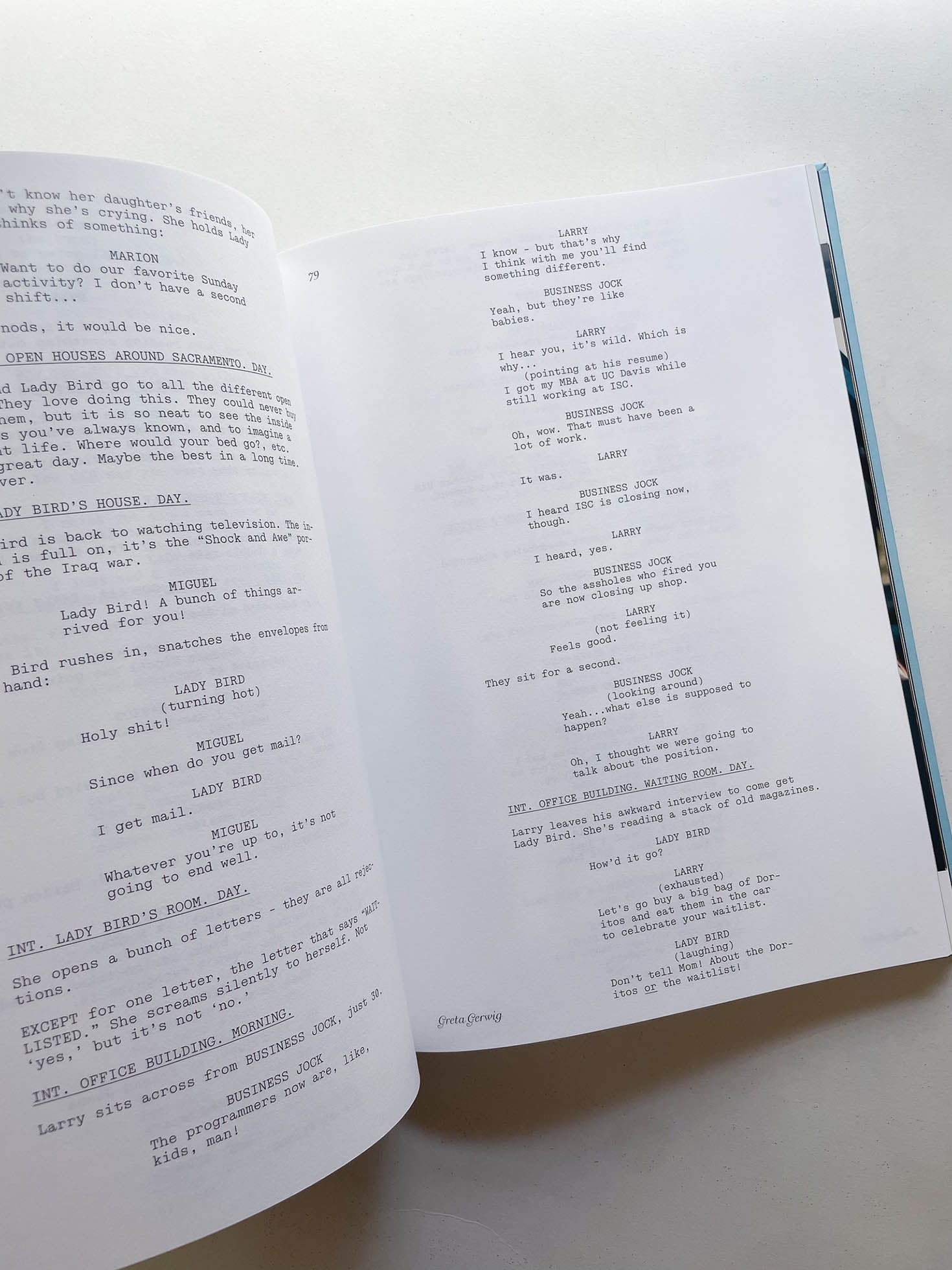 LADY BIRD SCREENPLAY BOOK / Greta Gerwig
