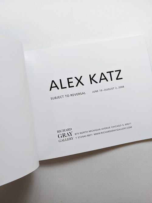 SUBJECT TO REVERSAL / Alex Katz