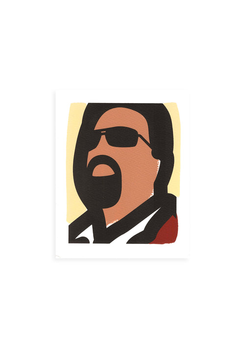 SCREEN-PRINTED INVITATION CARD - MALE TOURIST / Julian Opie  [Framed]