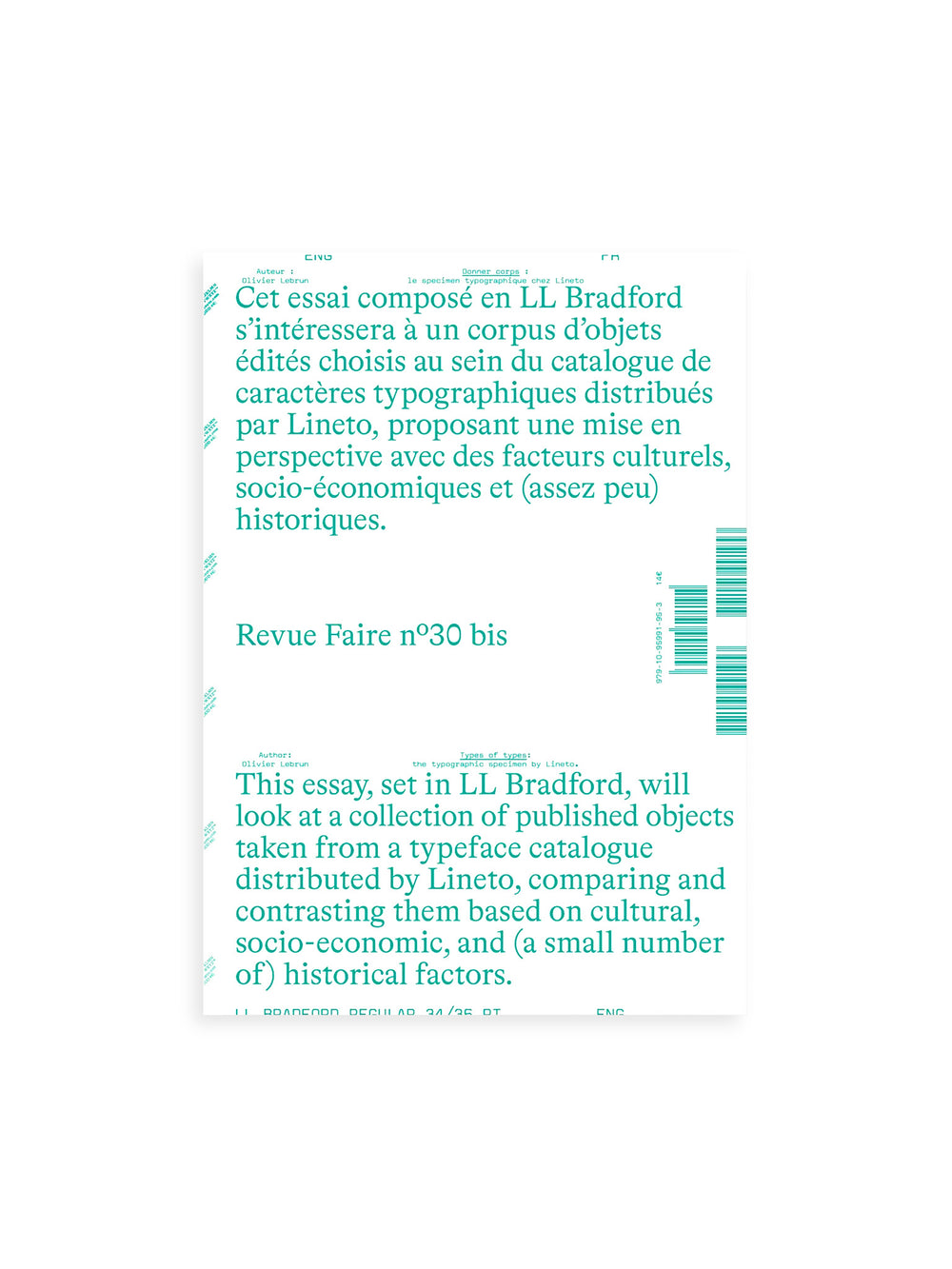 Revue Fairen n°30 bis — Types of types: the typographic specimen by Lineto.