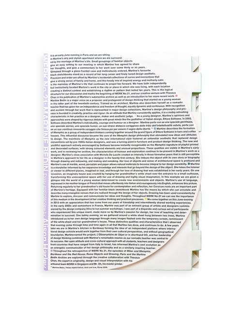 WERK No.21: Martine Bedin. Essay and interview by Alison Harley (2014)