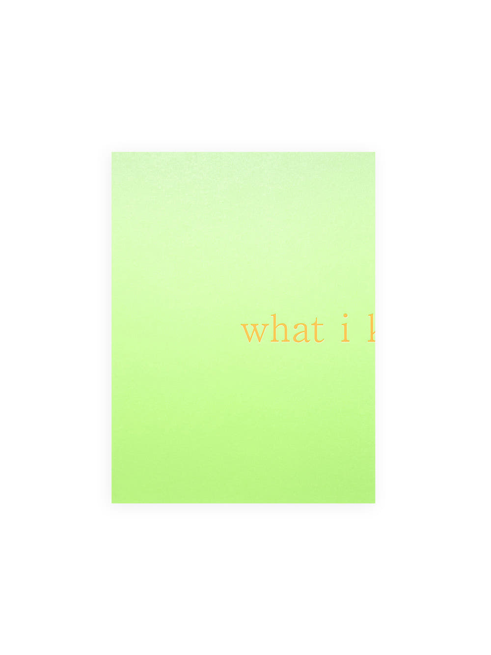 what i know / Ittetsu Matsuoka