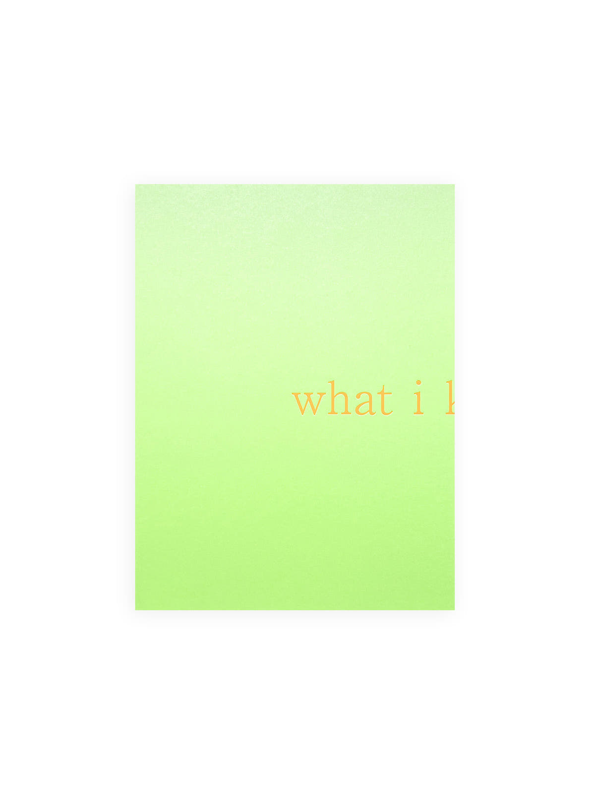 what i know / Ittetsu Matsuoka